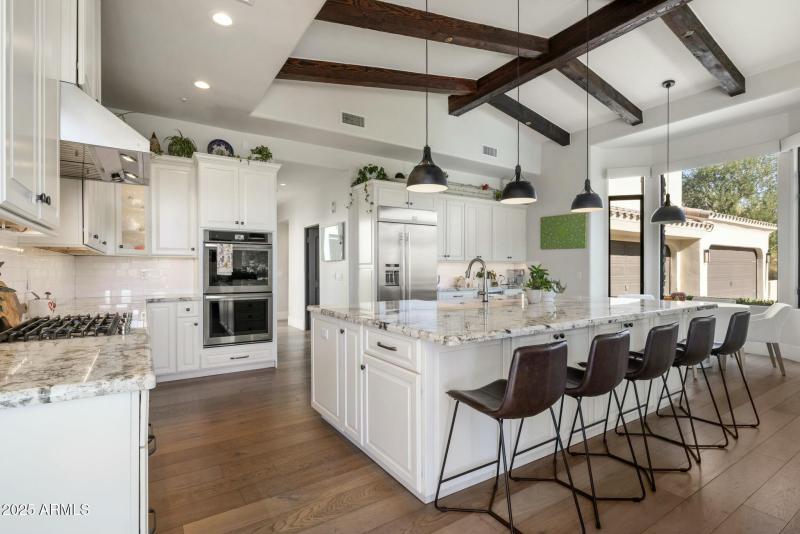 Gas cooktop, double ovens