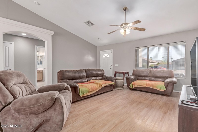 Living room & front entry