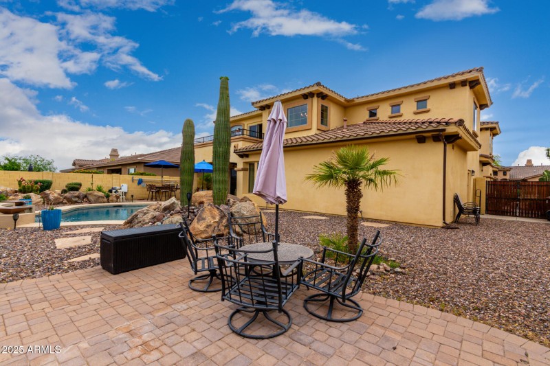 Backyard seating area