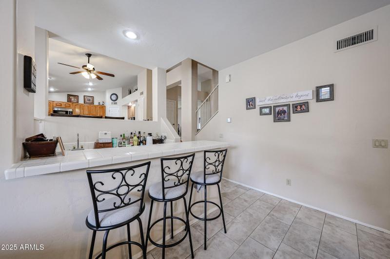 Wet bar in family room