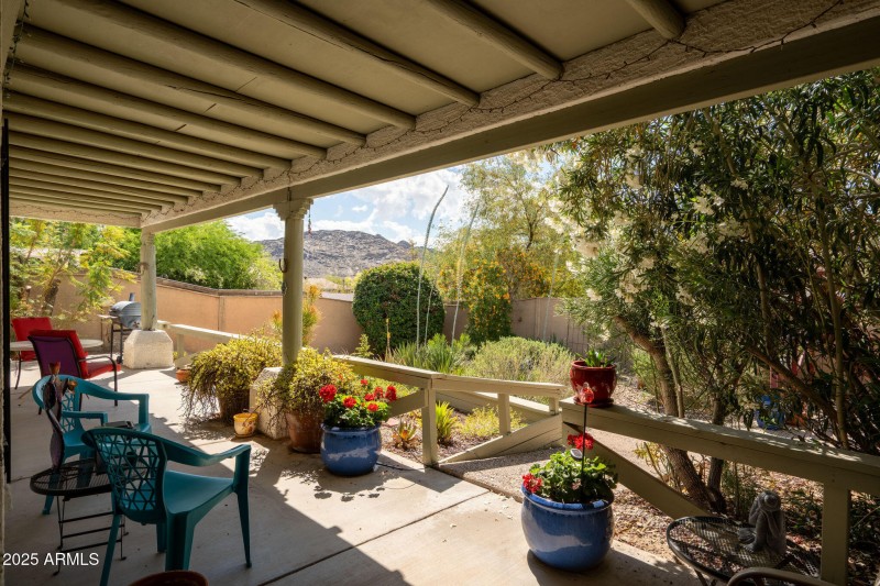 Backyard with mountain views