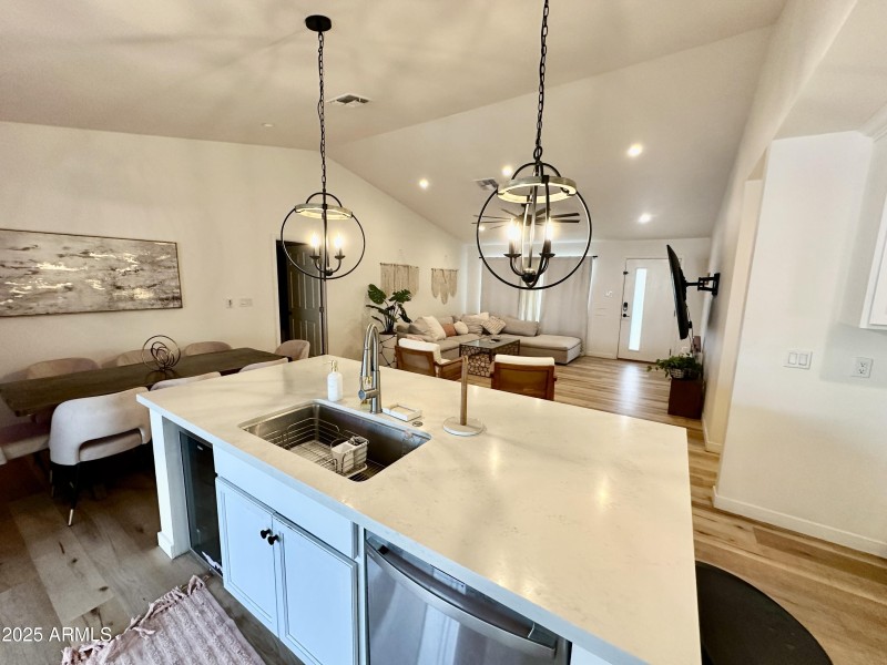 View toward living space from island