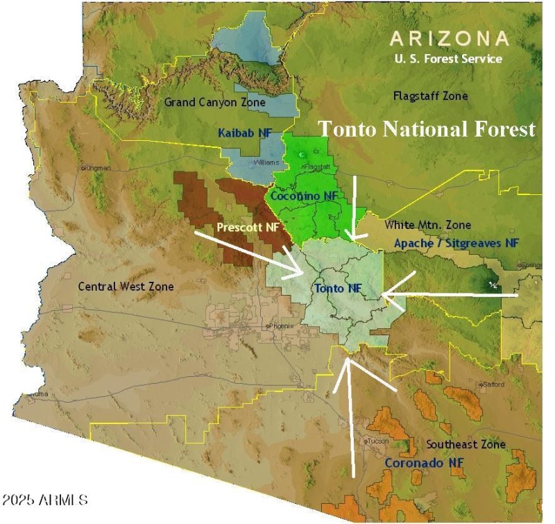 Tonto National Forest Map