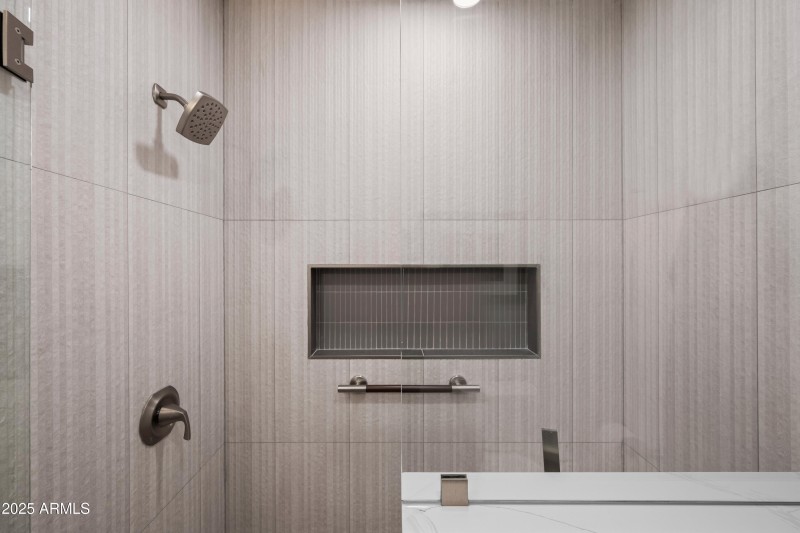 Roll-In Shower with 3D Tile