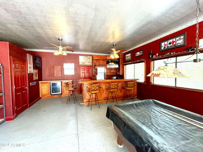 custom bar complete with pool table