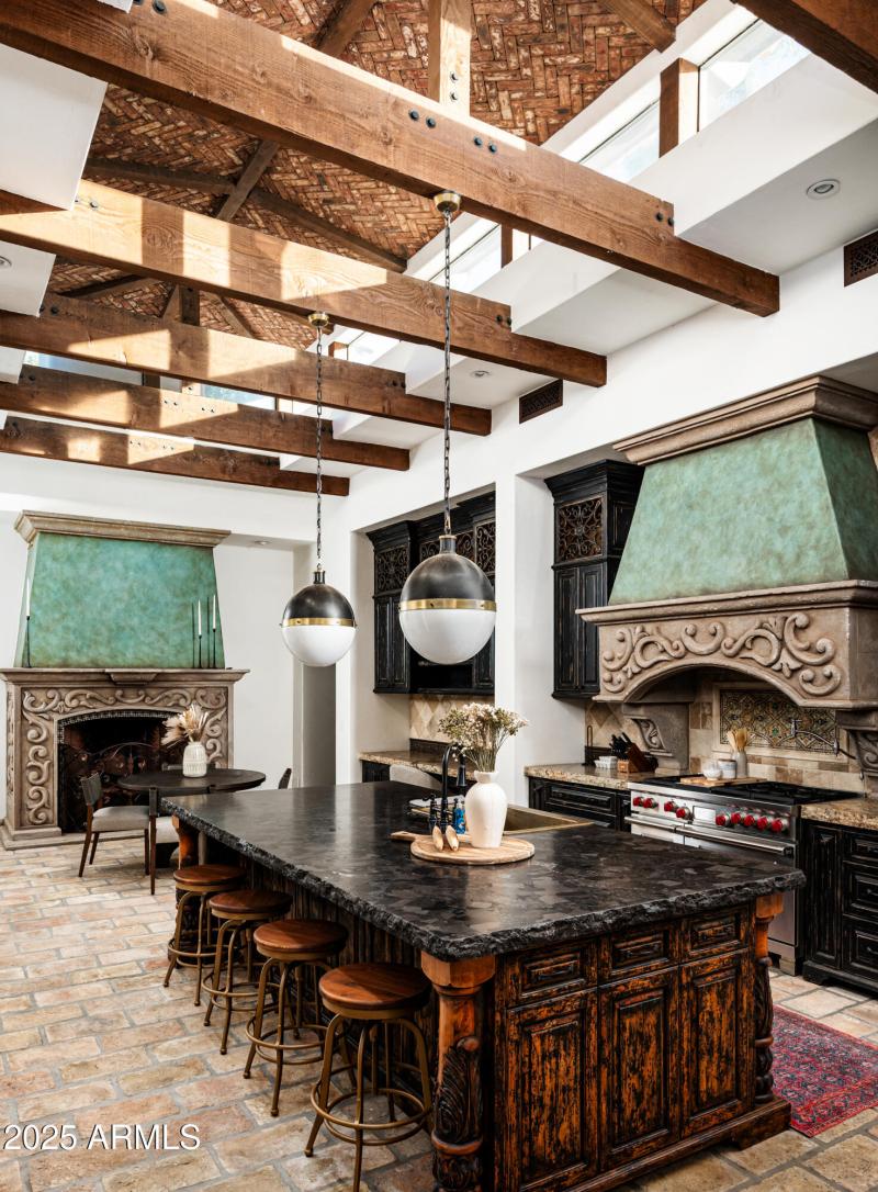 Kitchen w/beamed ceilings