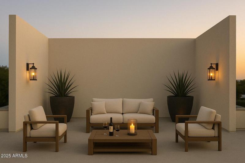 North Outdoor Roof Patio Staged