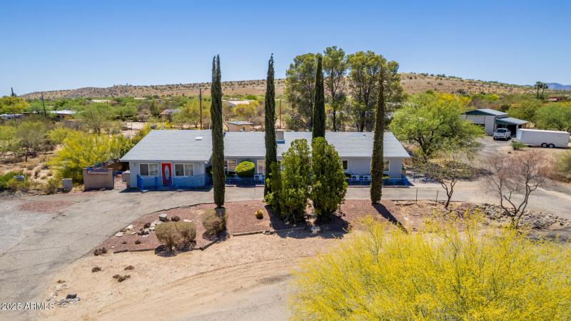 Rear Yard With Colorful Entry