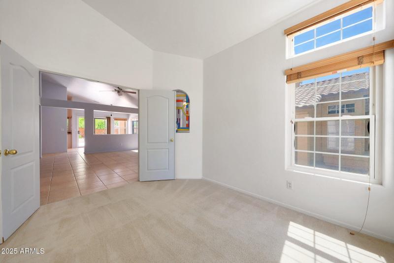 Front bonus room with French doors