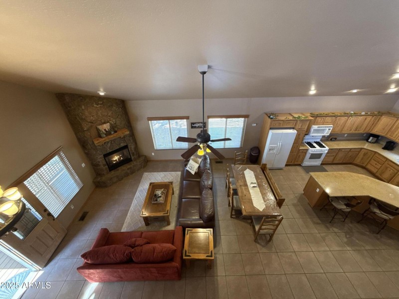 View over Livingroom & Kitchen