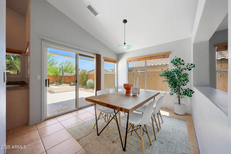 Virtually-staged dining area