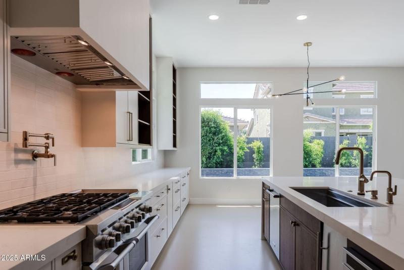 Custom Hood, waterfall island