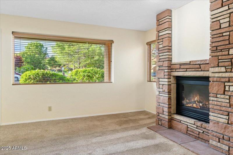 Cozy Stacked “Rock” Fireplace