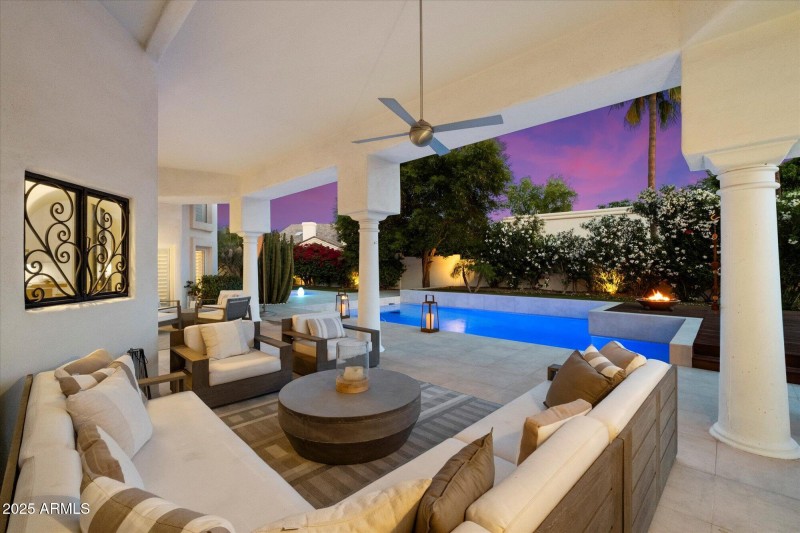 Covered Patio at night