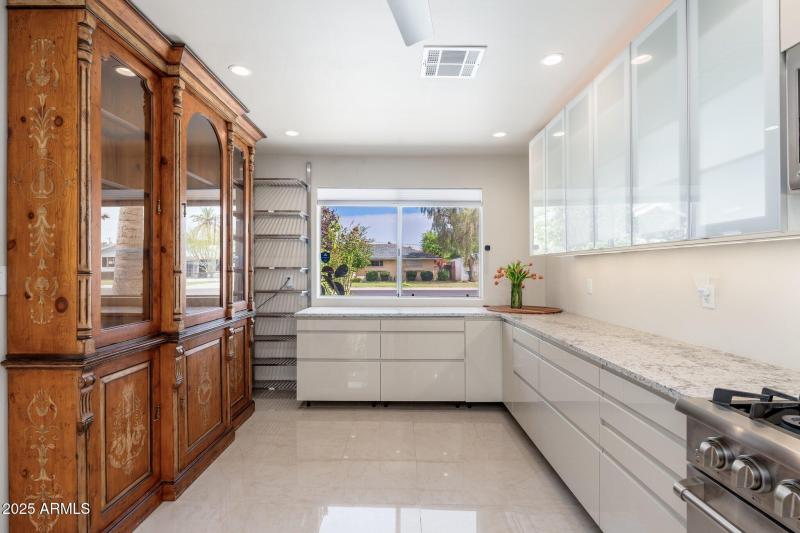 Expansive sleek counter tops