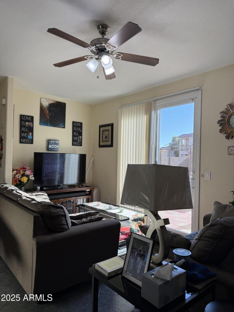 Living room next to kitchen