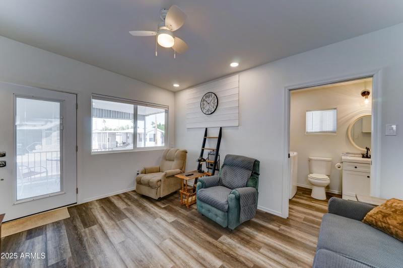 .5 bath and laundry off AZ room