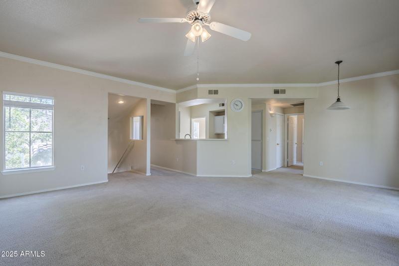 Living room facing kitchen