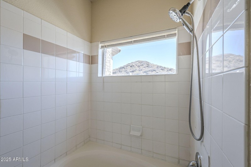 Shower with mountain views