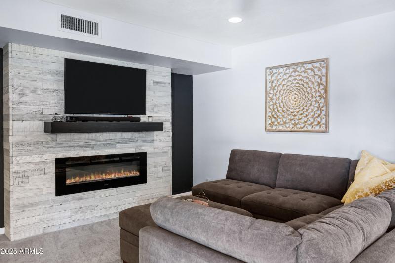 Electric Fireplace in Primary Suite
