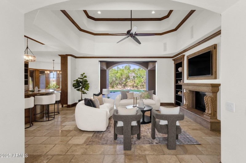 Living Room Accordion Doors Open