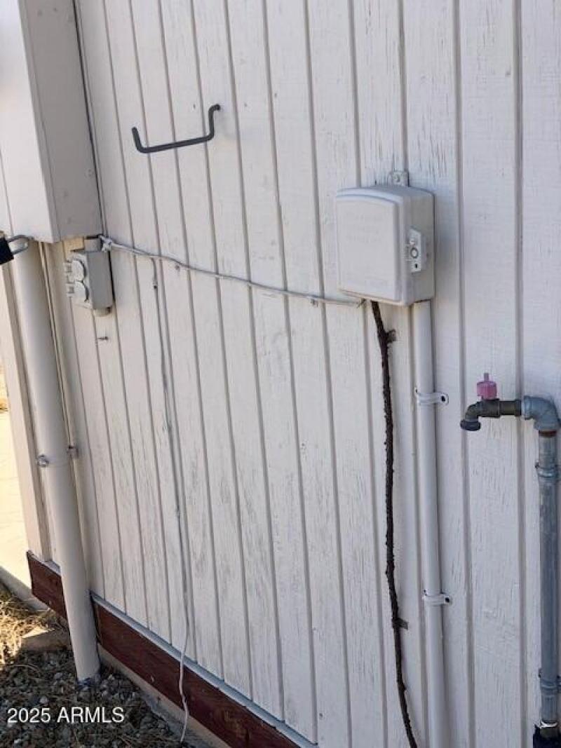 water and electric outside shed