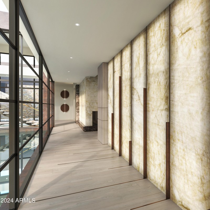 ENTRY HALLWAY BACKLIT STONE WALL SLABS