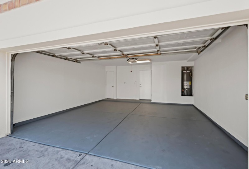 freshly painted and coated garage