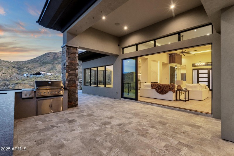 Patio looking in to Home Depot