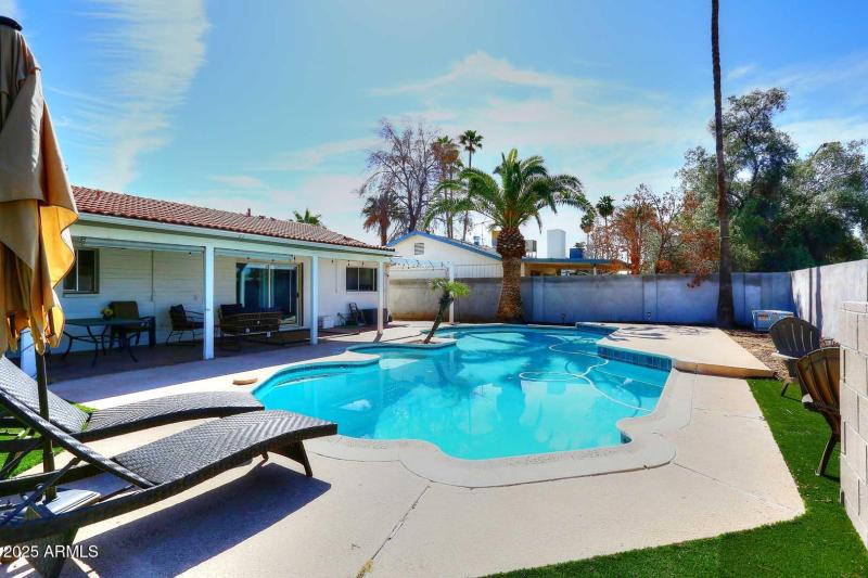 Backyard, Pool, Covered & Open Patio