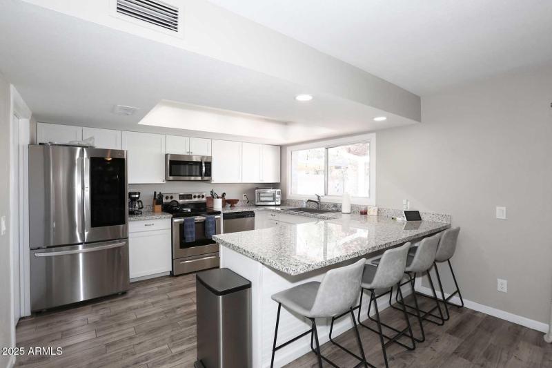 Kitchen with stainless appliances