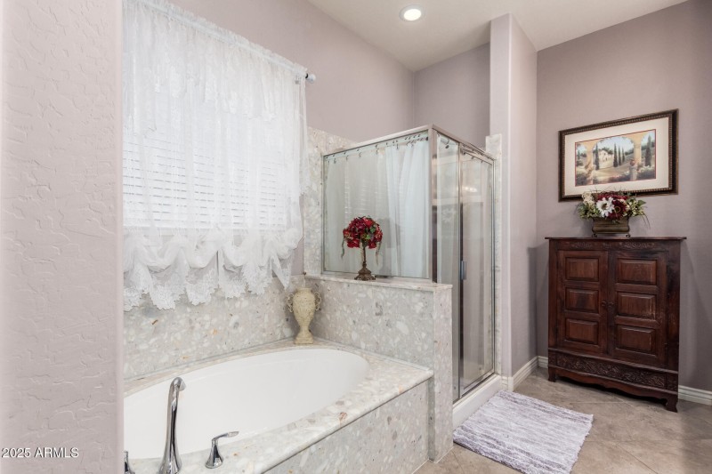 Separate Shower & Tub at Owner's Bath