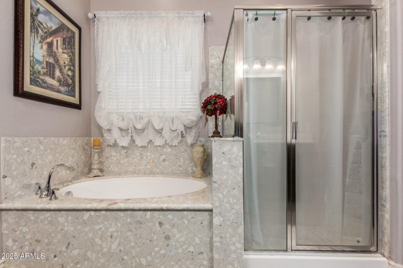 Separate Shower & Tub at Owner's Bath