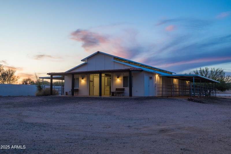 Horse Barn at Night