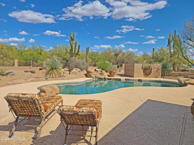 Pool view w rock waterfall