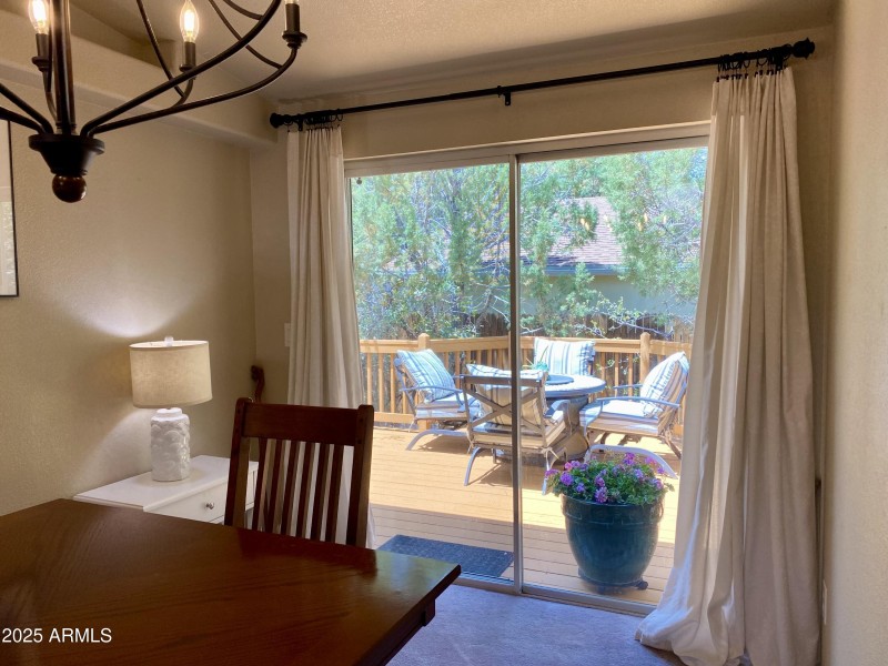Dining looking out on back deck