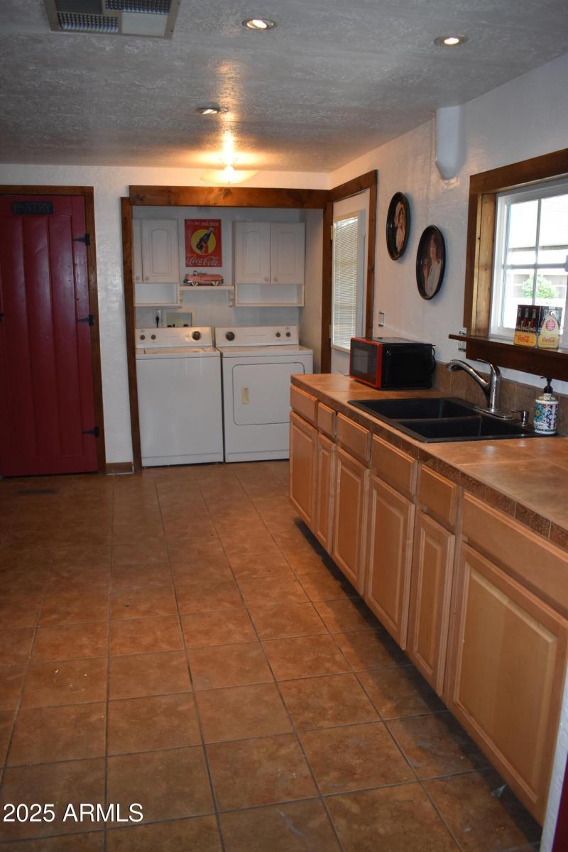 Kitchen view to laundry