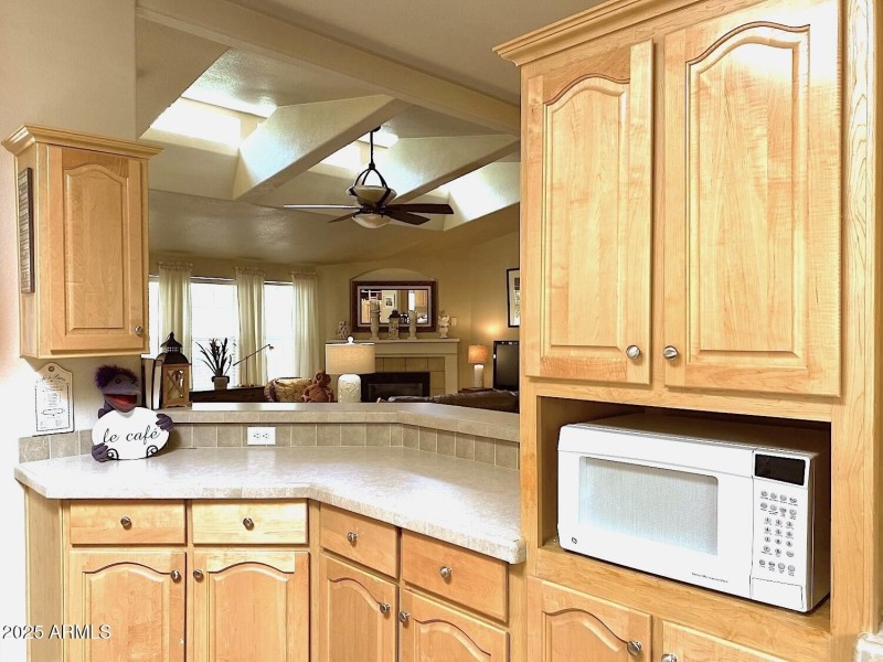 Kitchen view to living room