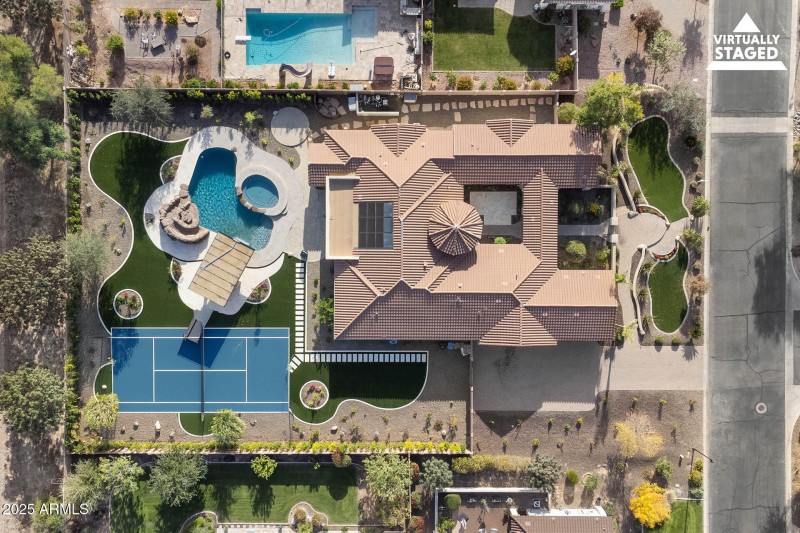 Aerial View w/ Pickleball Court