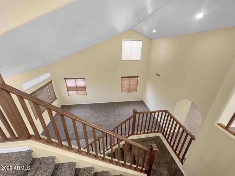 View from top of stairs