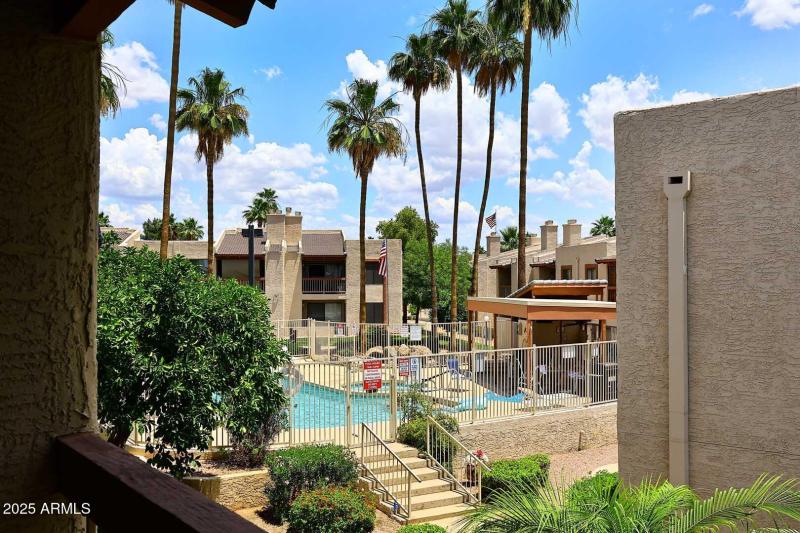 Covered Balcony-Pool View