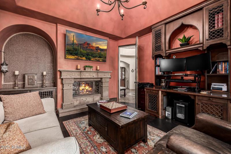 Den/Office with Custom Wood Finishes