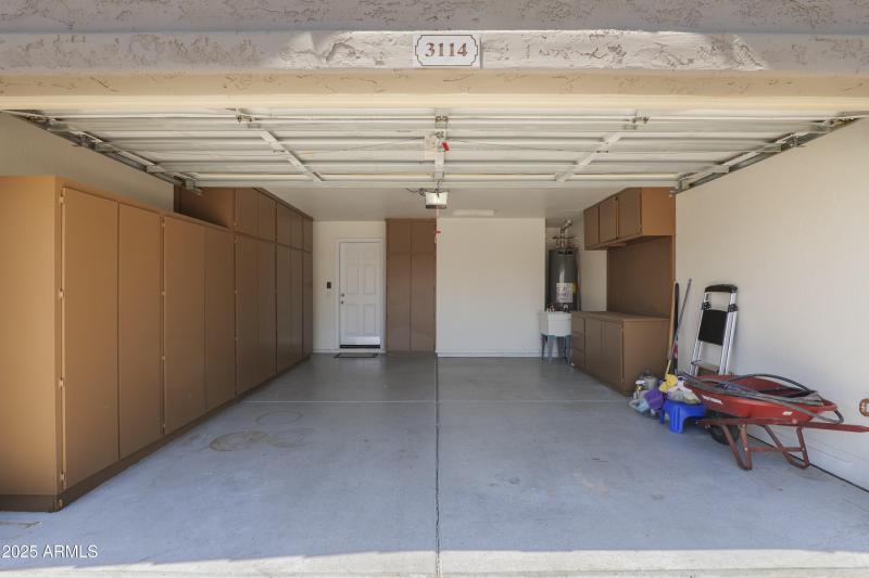 Garage with Storage and Work Station