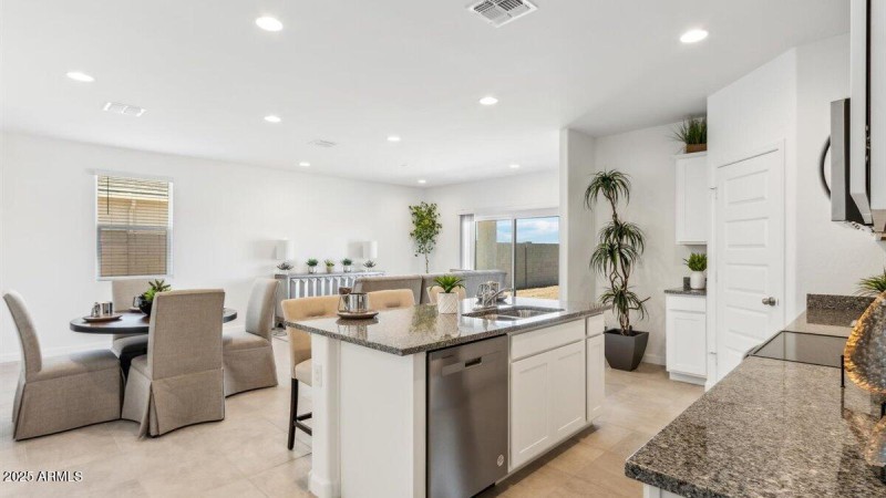 Camden kitchen island and dining room