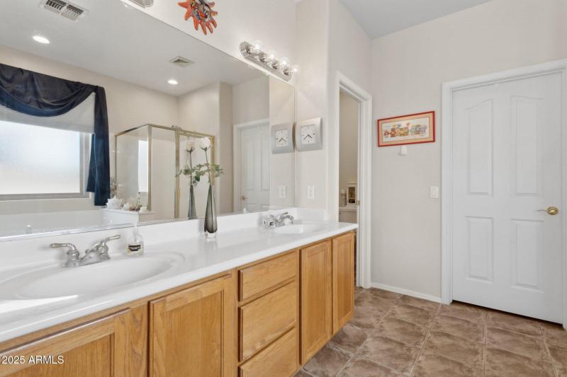 Dual Sink Vanity - Private Toilet Room