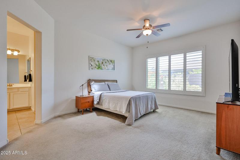 Plantation Shutters in Primary Bedroom