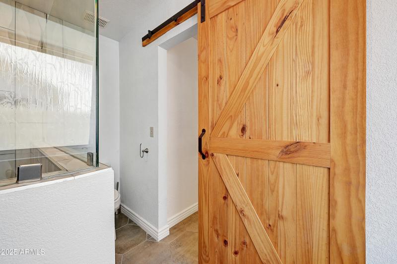 Barn Doors at Primary Shower