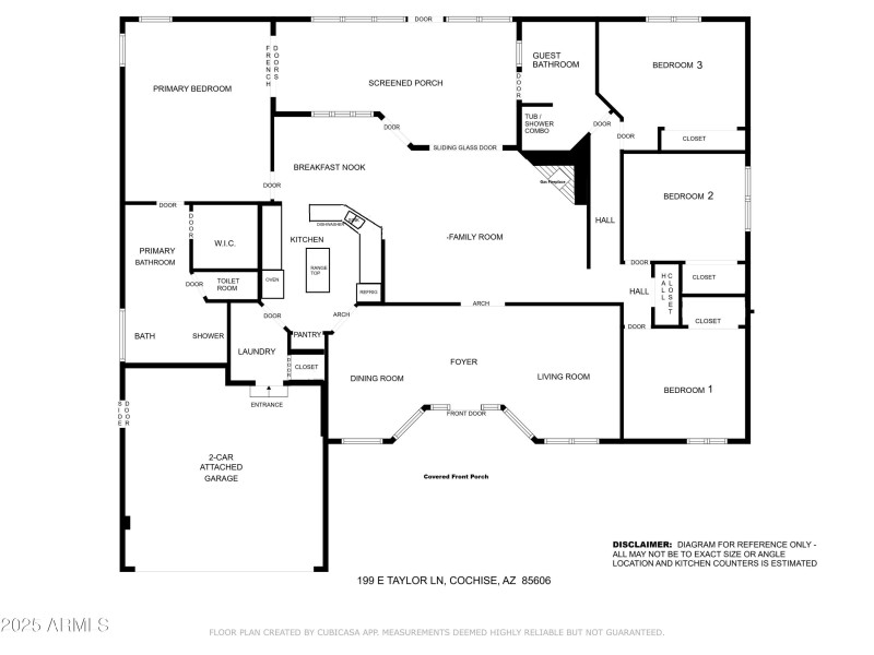 FLOOR DIAGRAM - 199 TAYLOR LANE, COCHISE