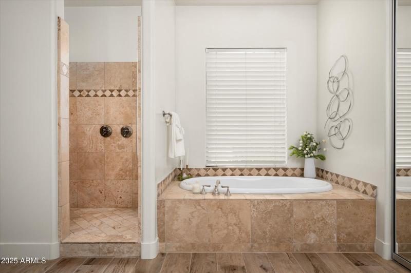 Walk In Shower and Whirlpool Tub