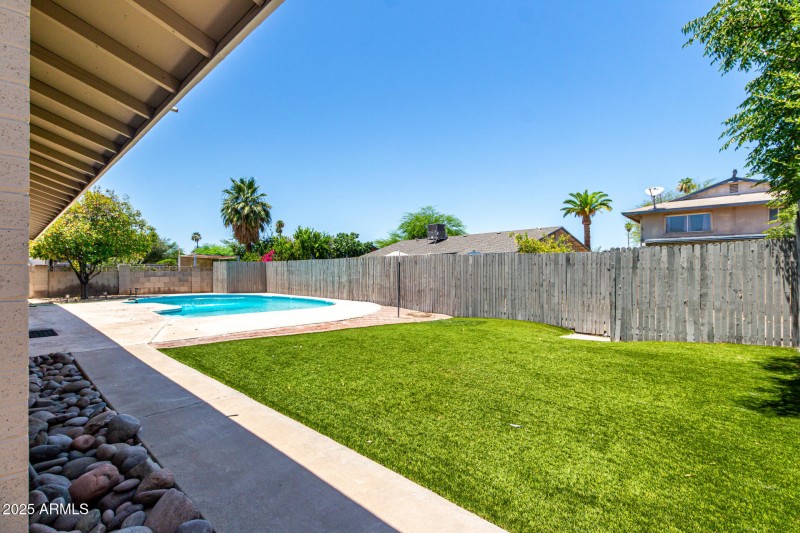 Turf play area at backyard